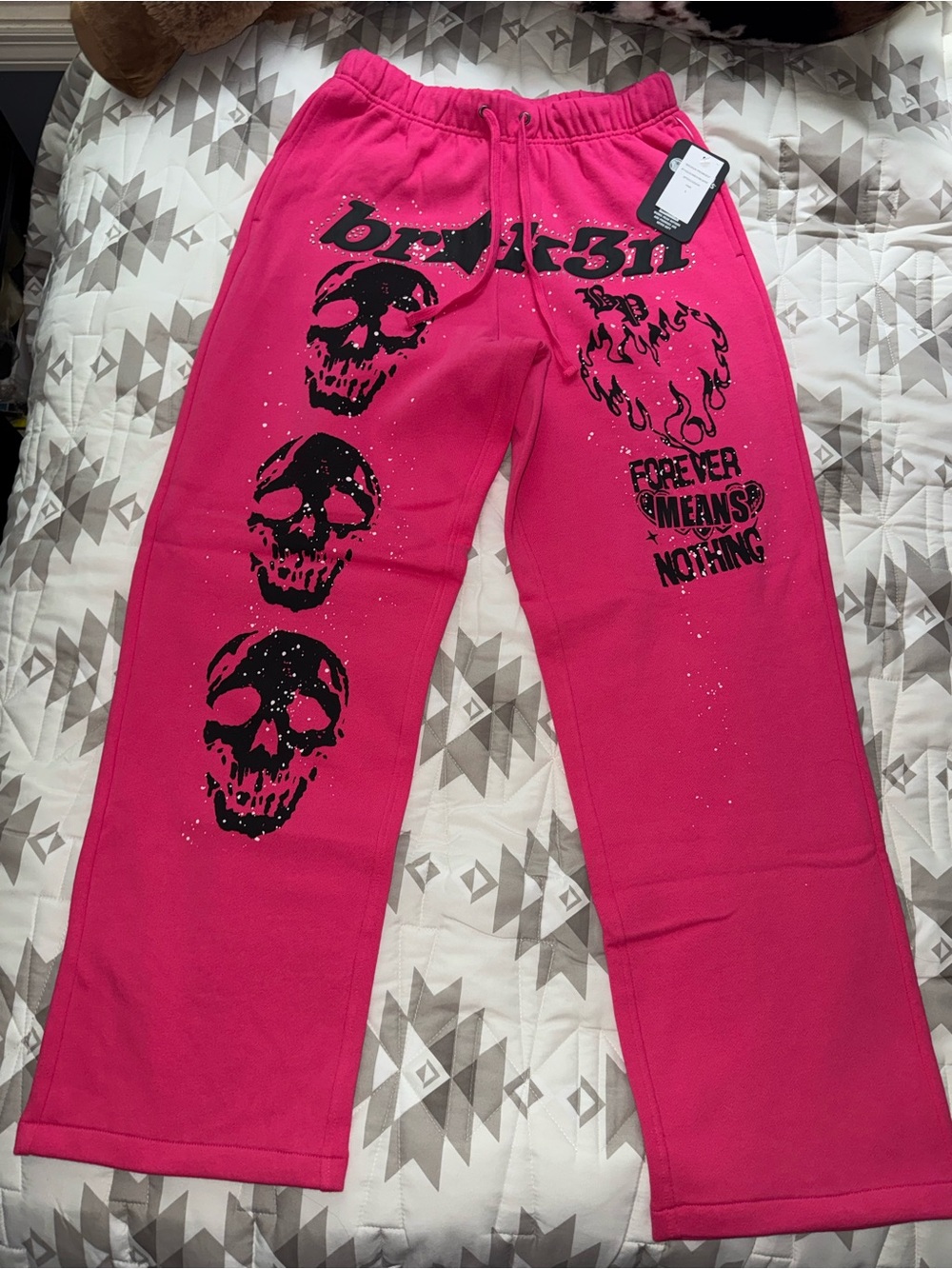Broken Promises Faceless Rhinestone Sweatpants